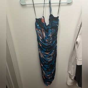 Ruched halter mini dress SIZE M